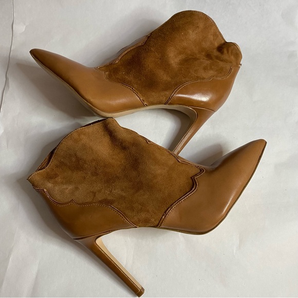Sam Edelman Bradley Brown Leather Suede Booties - Picture 5 of 11